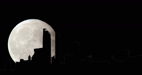 Abu Dhabi United Arab Emirates Skyline Silhouette Moonrise Timelapse