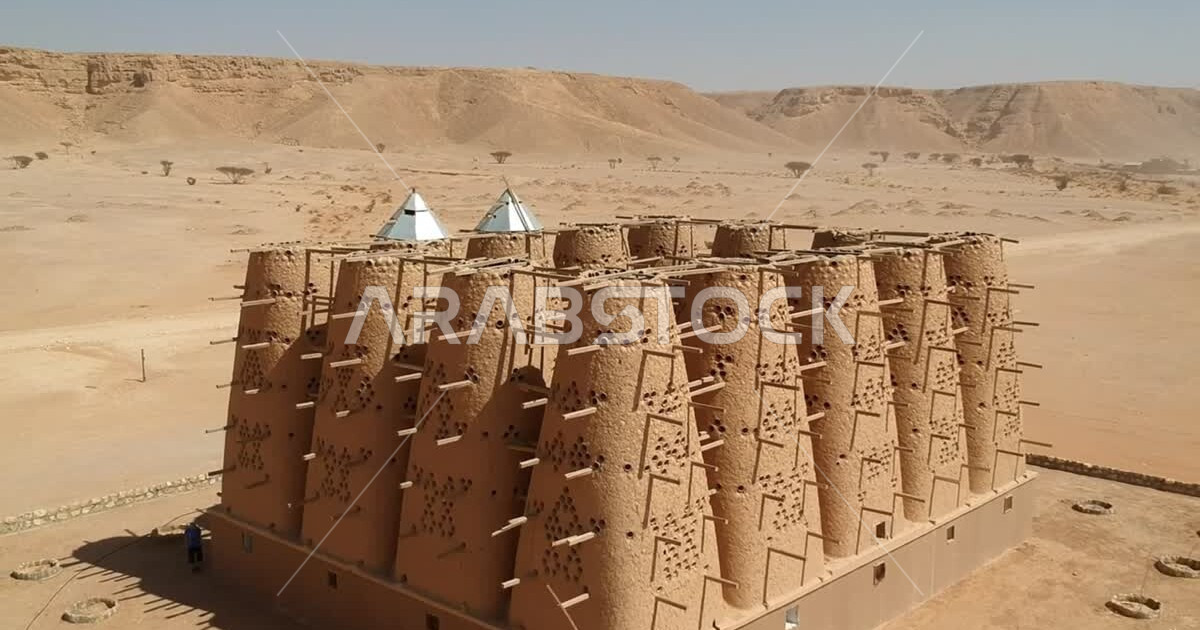 Historical monuments, drone photography of ancient mud brick buildings ...