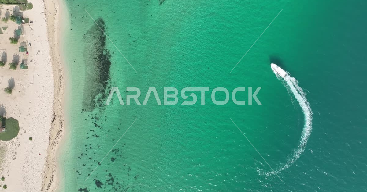 Al Rashed Beach White beach sand, distinctive landscape, aerial drone photography of ...