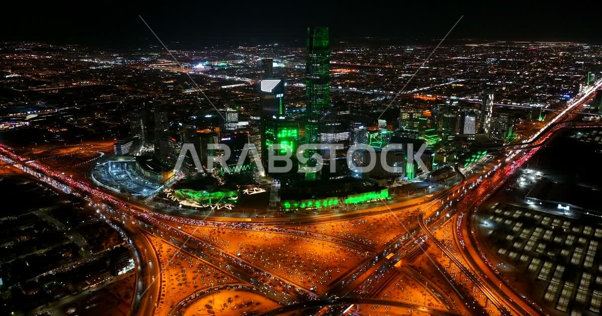 Saudi Rod King Fahd Road and Northern Ring Road intersection in the capital ...