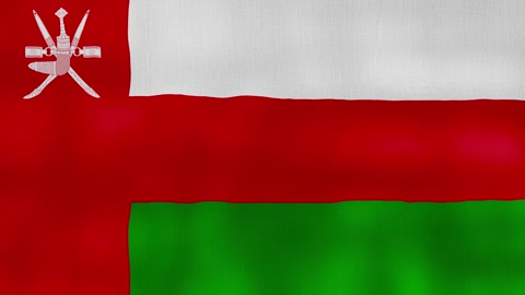 Oman flag waving cloth Perfect Looping, Full screen animation 4K Resolution