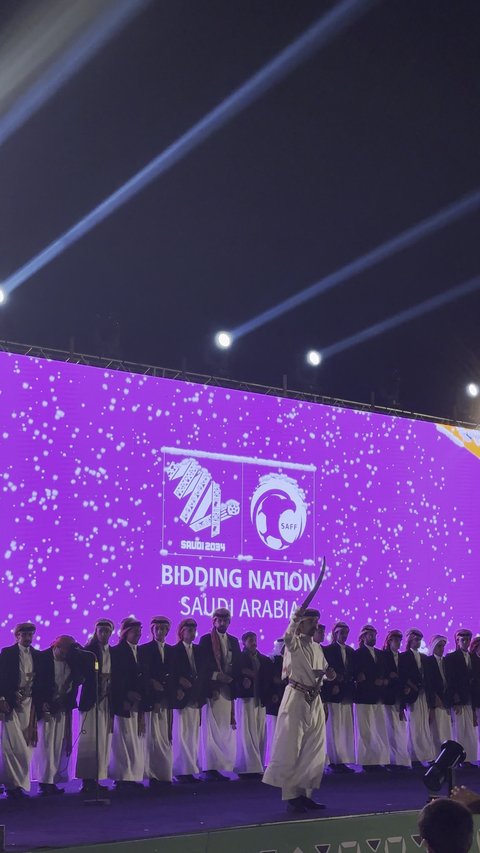 Celebrating Saudi Arabia's bid to host the 2034 World Cup, entertainment events and activities in Abha, Asir, Saudi Arabia, with fireworks, firecrackers, and lighting at night.