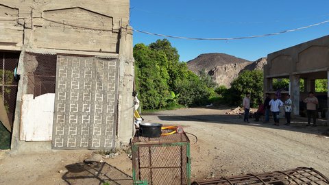 Mountainous heights and plateaus, drone photography of thorny plants in the desert lands of Asfan region, recreational safari areas, distinctive landscapes in the deserts of the Kingdom of Saudi Arabia