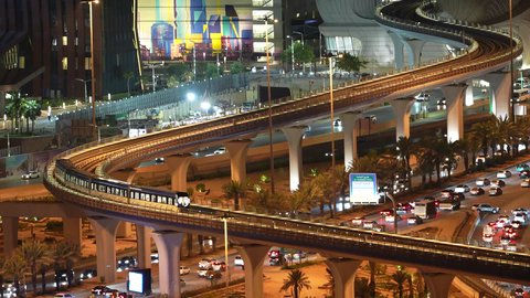 القطارات الحديثة والسريعة، حركة المرور والسيارات في الطرق والشوارع، النمو والتقدم العمراني في العاصمة، مترو الرياض بالمملكة العربية السعودية، وسائل النقل والمواصلات البرية، الخطوط الرئيسية والتحويلات الفرعية للسكة الحديدية