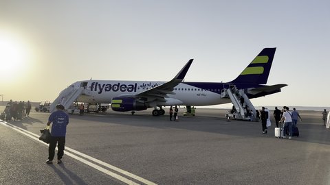 Saudi Arabian Airlines, Air Transportation, Providing Advanced Services for Easy Travel Between Countries, Tourism and Travel Concept, Flyadeal Plane at Riyadh Airport