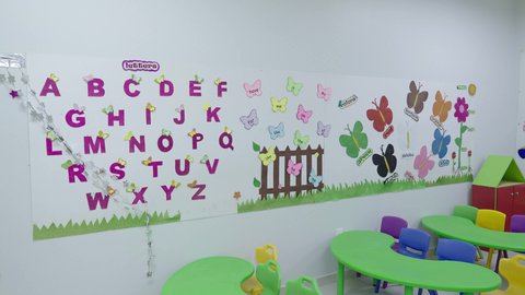 المدارس الأكاديمية في المملكة العربية السعودية، تعليم اللغات الأجنبية لتلاميذ المرحلة الابتدائية، الطريقة الصحيحة لرسم وكتابة الأحرف الانجليزية، وسائل ايضاح متميزة