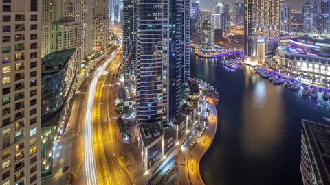 مرفأ ومرسى اليخوت في مارينا دبي, الفن الهندسي المعماري للمباني والمنشآت المطلة على البحر، النمو والتطور العمراني للأبراج وناطحات السحاب في دولة الإمارات العربية المتحدة، معالم دبي السياحية المشهورة، الواجهة البحرية المطلة على ساحل الخليج العربي