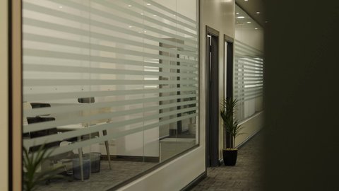 Luxurious interior decorations for modern office rooms, glass windows and facades, modern contemporary design for offices in Saudi companies.