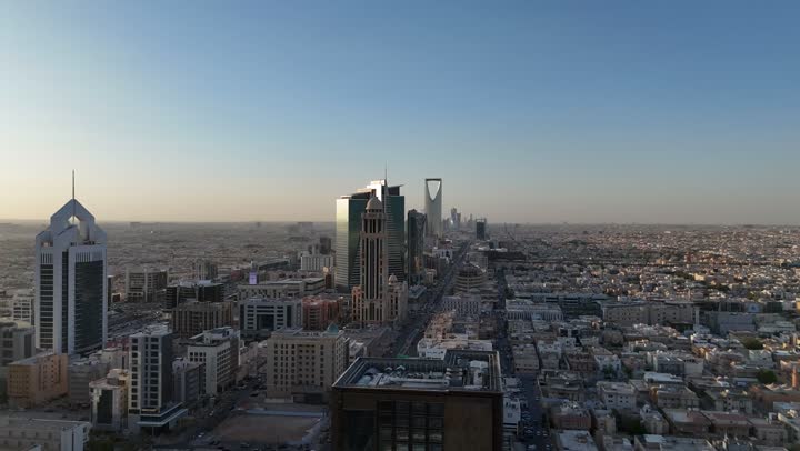 Famous buildings and landmarks in Saudi Arabia, modern and sophisticated architecture, aerial photography of landmarks in Riyadh, towers and skyscrapers, growth, development and urban progress, lifestyle in the capital