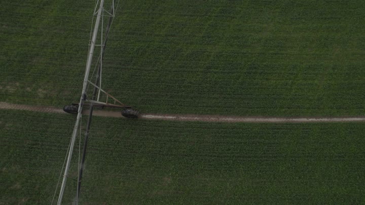 الات ومعدات الري المستقبلي في حقل زراعي شمال المملكة العربية السعودية، الاراضي والحقول الزراعية، الاعتناء والاهتمام بالاشجار والنباتات الخضراء، اذرع الري المحوري، الاشجار والنباتات الخضراء، رشاشات المياه