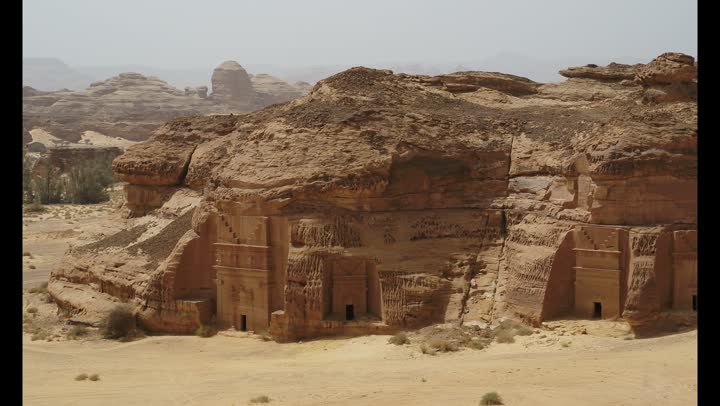 The Al-Farid Palace in Madain Saleh in the Al-Ula Governorate, the rock formations in the desert areas, the tomb of Lihyan bin Kuza, the ancient archaeological sites in the Kingdom of Saudi Arabia, historical natural places to attract and draw tourists.