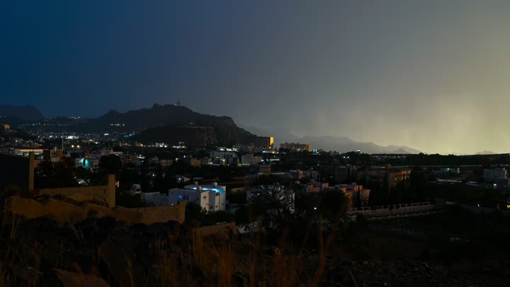 The rocky nature and terrain of the mountain ranges in the city of Taif, time lapse of the heights and mountain peaks in the Kingdom of Saudi Arabia, a famous natural tourist site, adventure and exploratory areas, attracting and attracting tourists from all over the world