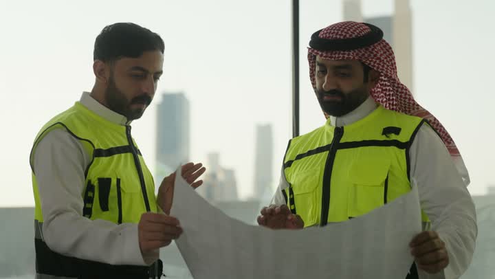 Planning and creating architectural plans, a group of Arab Gulf Saudi engineers are working on discussing the construction plan and accurately determining the measurements within the company's headquarters, following up on the implementation of the established engineering plans, and the companies specialized in construction workshops and contracting.