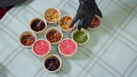 Traditional food recipes on the table in the UAE, close-up photography of Emirati traditional dishes, delicious healthy breakfast.