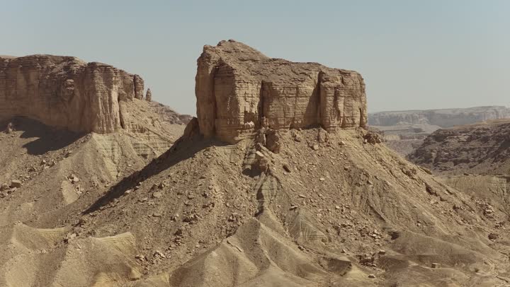The rock formations and landscapes in the deserts, a natural view of the Tuwaiq Mountain range west of Riyadh in the Kingdom of Saudi Arabia, distinctive tourist areas in Riyadh, famous tourist landmarks.