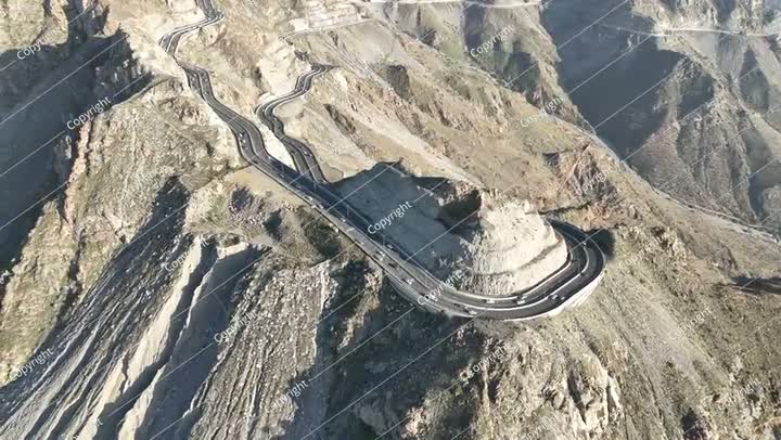 Al Taif drone 4k video Aerial view, Al Hada Mountain in Taif City top view