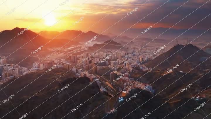 Aerial time lapse view of pilgrims at the Kaaba in the Grand Mosque, Mecca