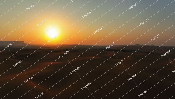 Aerial Scenic Shot Of Red Sand Dunes In Tranquil Desert, Drone Flying Forward