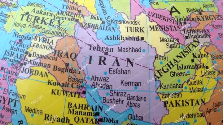 Middle East and world map