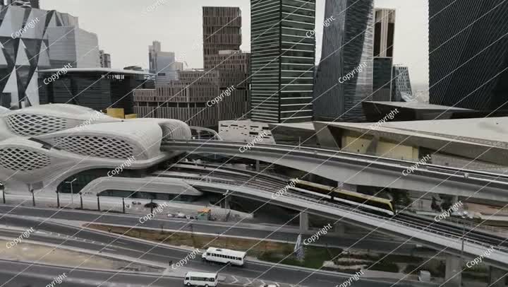 The road junction and metro station near KAFD - King Abdullah Financial District