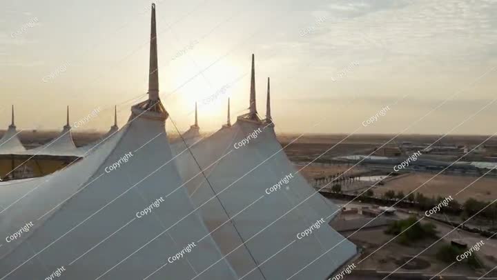 منظر جوي لملعب الرياض عند شروق الشمس