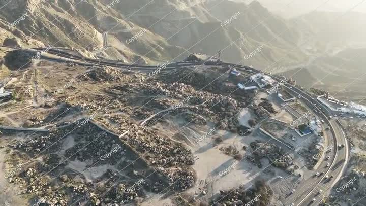 Al Taif drone 4k video Aerial view, Al Hada Mountain in Taif City top view