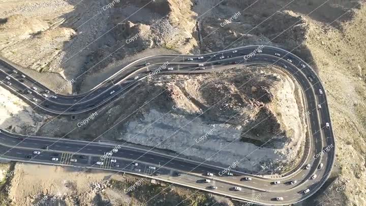 Al Taif drone 4k video Aerial view, Al Hada Mountain in Taif City top view