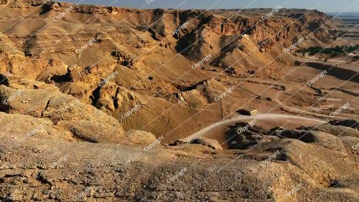 Aerial Forward Beautiful Shot Of Tranquil Desert Area On Sunny Day - Riyadh,