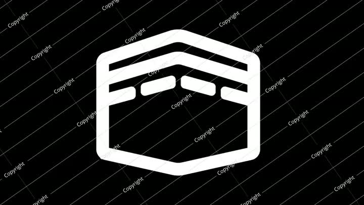 Icon kaaba is distorted. Glitch. Noise, chromatic aberration, geometric