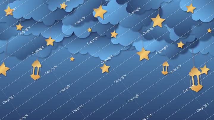 Ramadan Kareem Background. Ramadan kareem lettering with stars and lanterns.