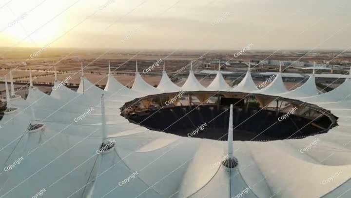 Aerial View of Riyadh Stadium Sunrise