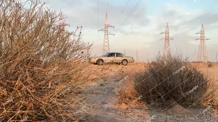 السيارة تستريح وعيني تستريح في صحراء الكويت. 