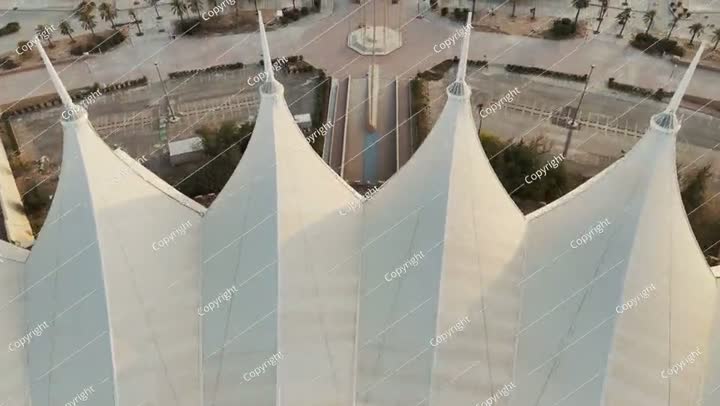 Aerial View of Riyadh Stadium Sunrise