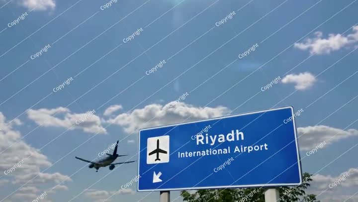 Airplane landing at Riyadh