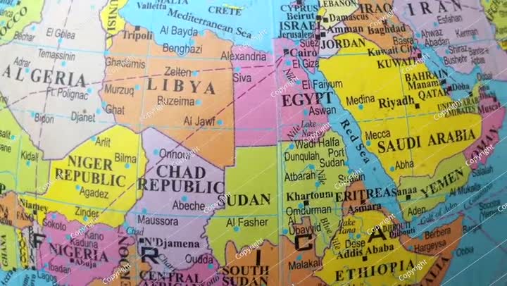 Middle East and world map