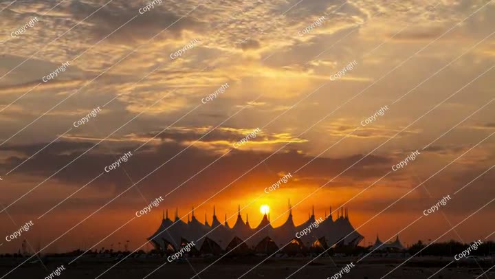 شروق الشمس في استاد الملك فهد بتقنية التصوير الفاصل الزمني