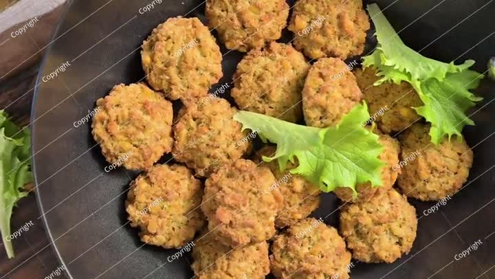 Fresh vegetarian falafel. fried falafel balls in a frying pan.