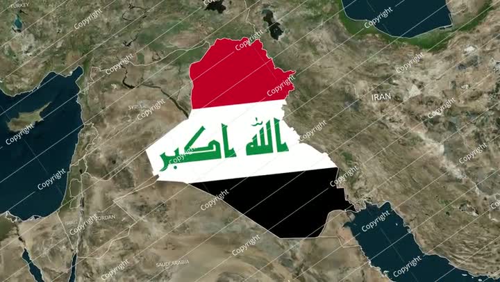 خريطة العراق مع العلم متحركة