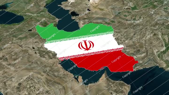 خريطة إيران مع العلم المتحرك