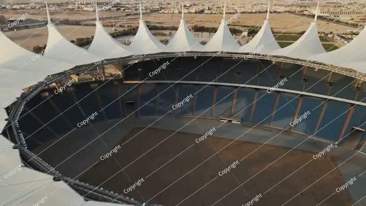 منظر جوي لملعب الرياض عند شروق الشمس