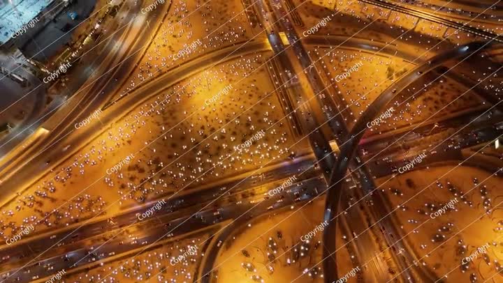 Nighttime Aerial View of Riyad City Lights and Highways. KAFD