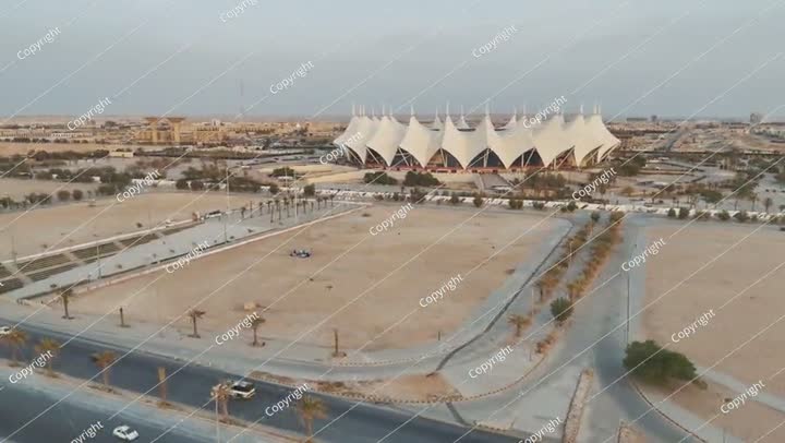 منظر جوي لملعب الرياض عند شروق الشمس