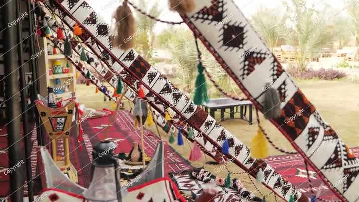 Traditional Bedouin Tent with Incense Burner. Video.