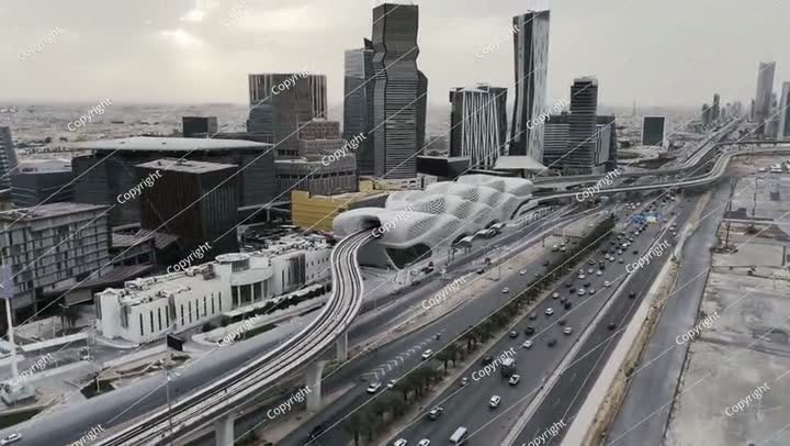 The road junction and metro station near KAFD - King Abdullah Financial District