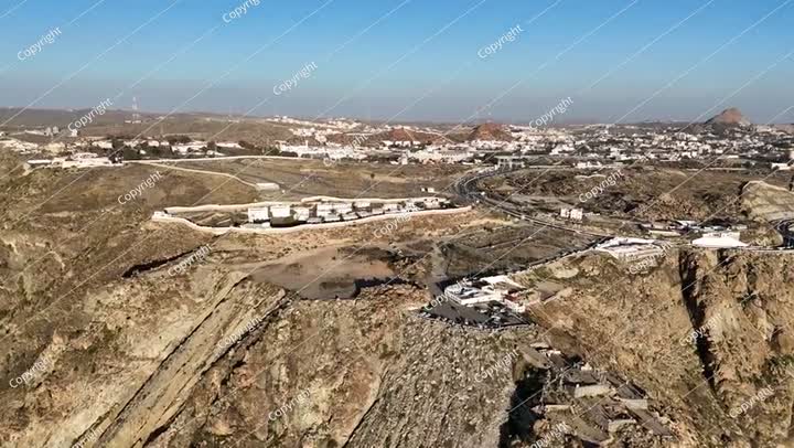 Al Taif drone 4k video Aerial view, Al Hada Mountain in Taif City top view