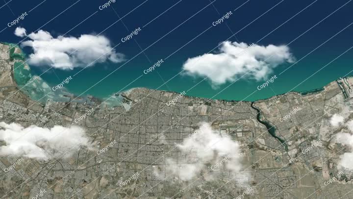 خريطة جدة ثلاثية الأبعاد بالأقمار الصناعية مع رسوم متحركة للسحب