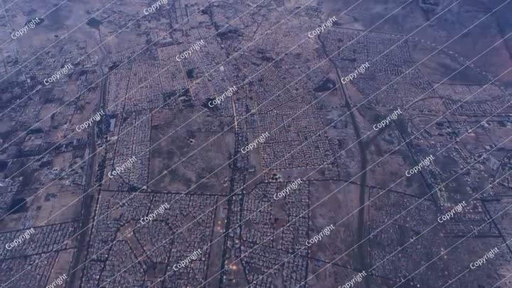 منظر جوي للغسق في تبوك، المملكة العربية السعودية