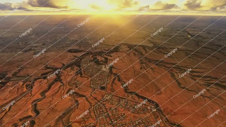 Aerial view of sunset Diriyah. Saudi Arabia