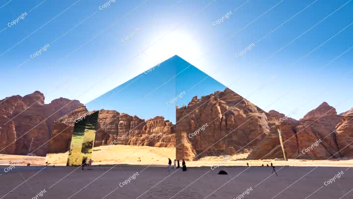 تصوير الشمس وحركة المسافر في مرايا، العلا، المملكة العربية السعودية