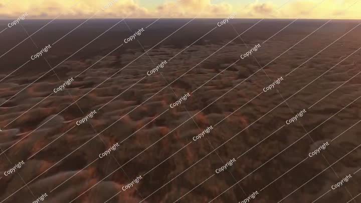 منظر جوي لصحراء الربع الخالي عند غروب الشمس. المملكة العربية السعودية